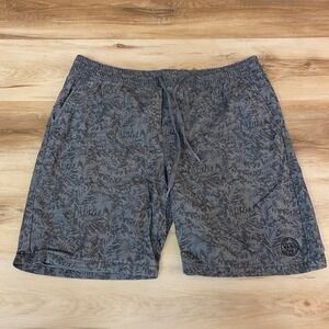Vans Shorts Mens XL Gray Floral Drawstring Elastic Waist Casual Shorts Mens